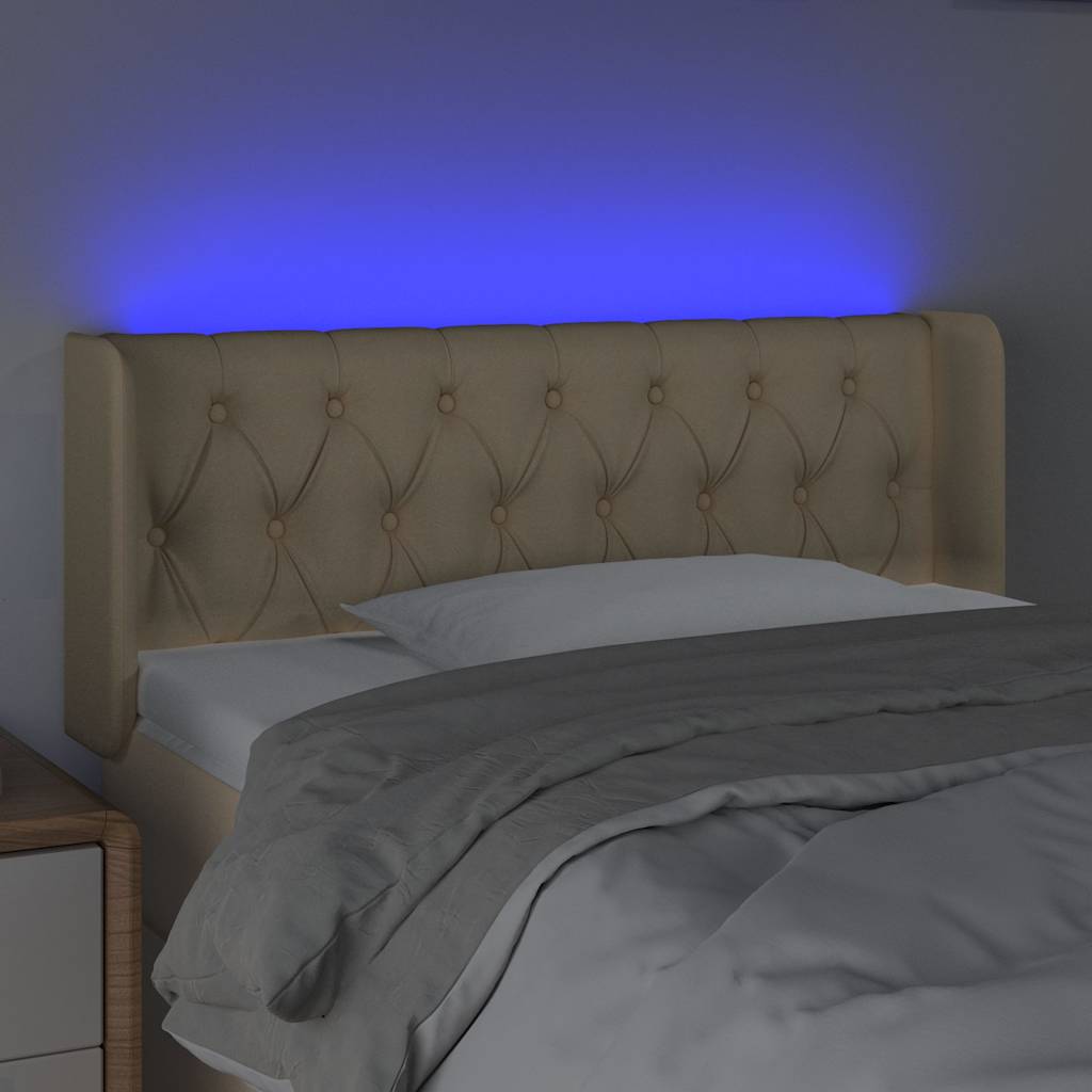 Vidaxl hoofdbord led 103x16x78 88 cm stof crèmekleurig