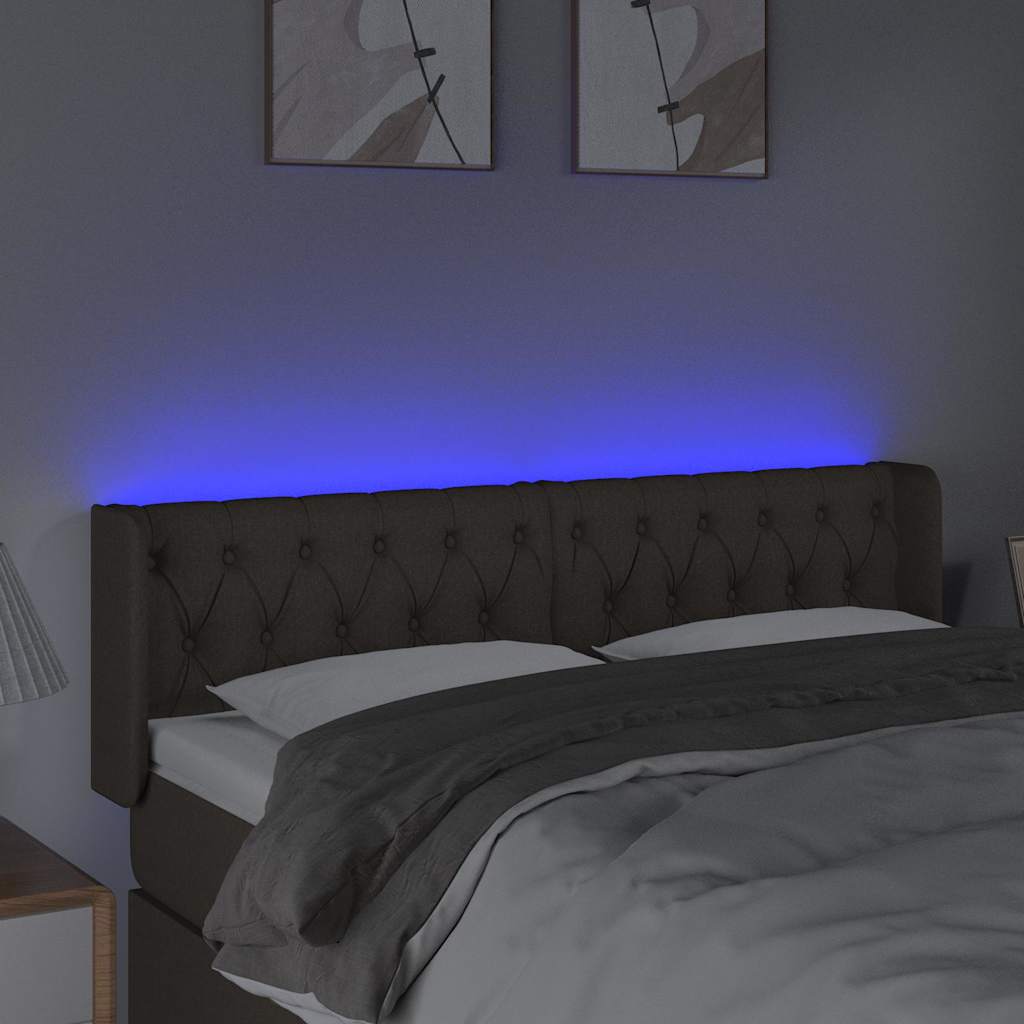 Vidaxl hoofdbord led 147x16x78 88 cm stof taupe