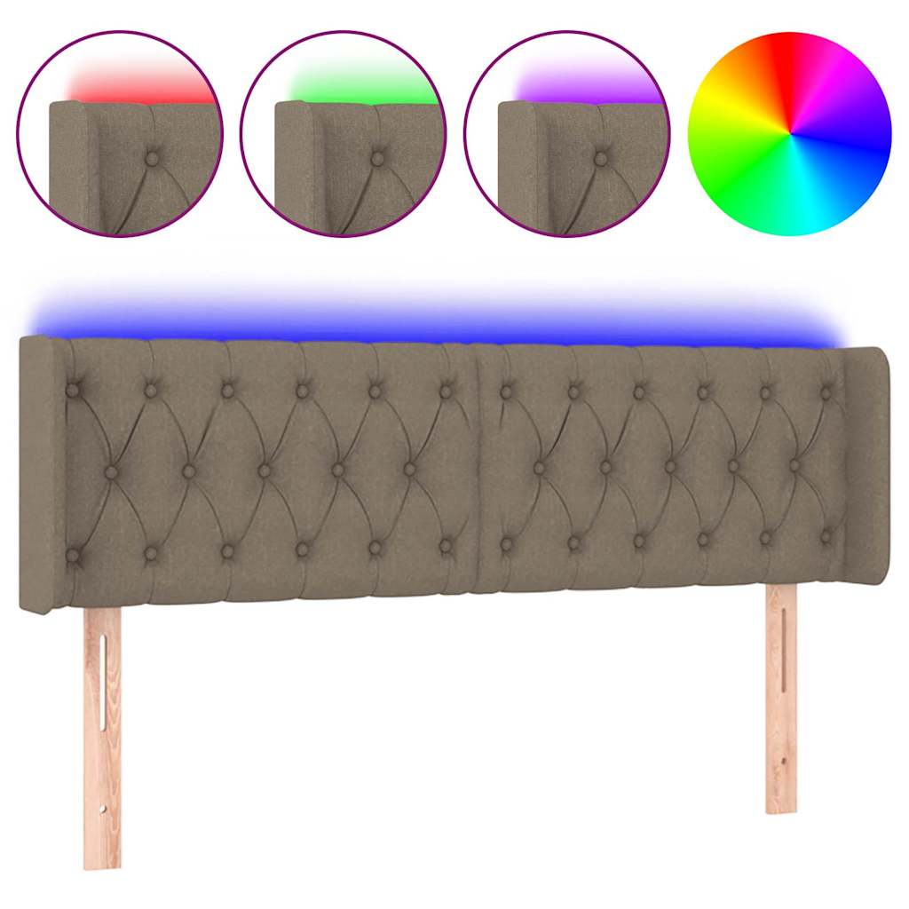 Vidaxl hoofdbord led 163x16x78 88 cm stof taupe