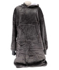 Merkloos sans marque overige merken hoodie plaid sherry 70x110 cm charcoal grey