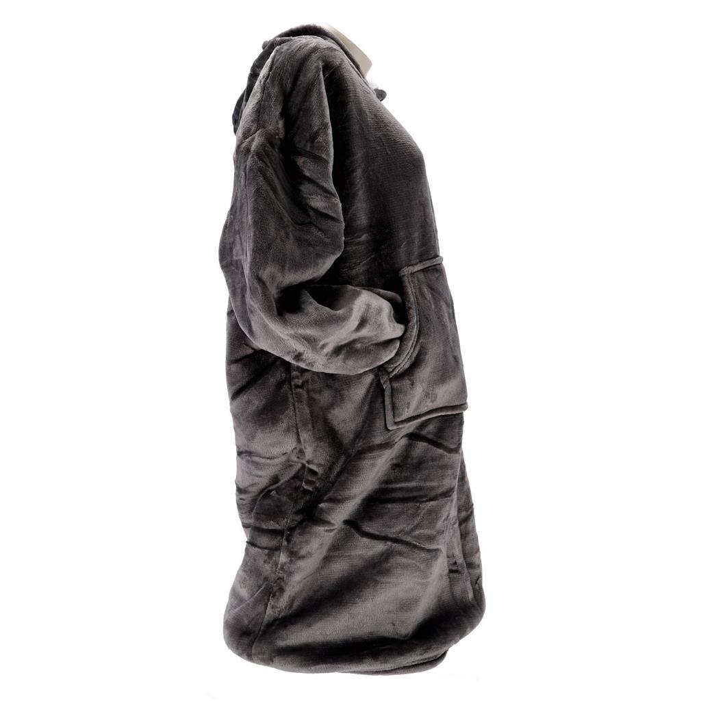 Merkloos sans marque overige merken hoodie plaid sherry 70x110 cm charcoal grey