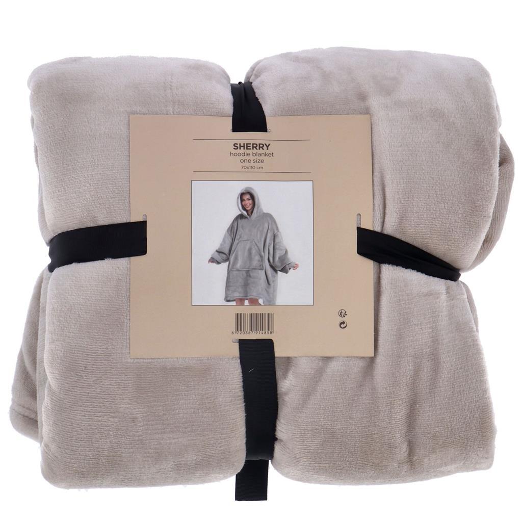 Merkloos sans marque hoodie plaid sherry 70x110 cm pumice stone