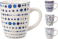 Diversen beker new bone porselijn wit blauw 10x8x9cm