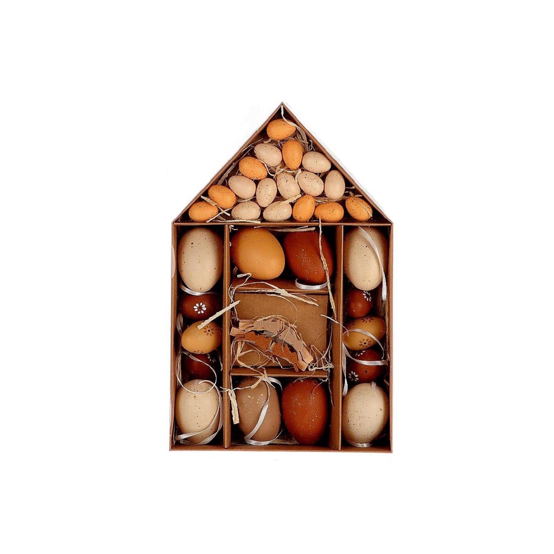 Hbx natural living paasei bruin in kartonnen huisje