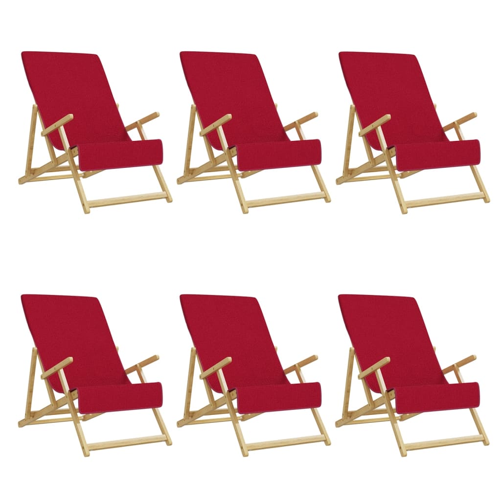 Vidaxl strandhanddoeken 6 st 400 g m² 60x135 cm stof bordeauxrood