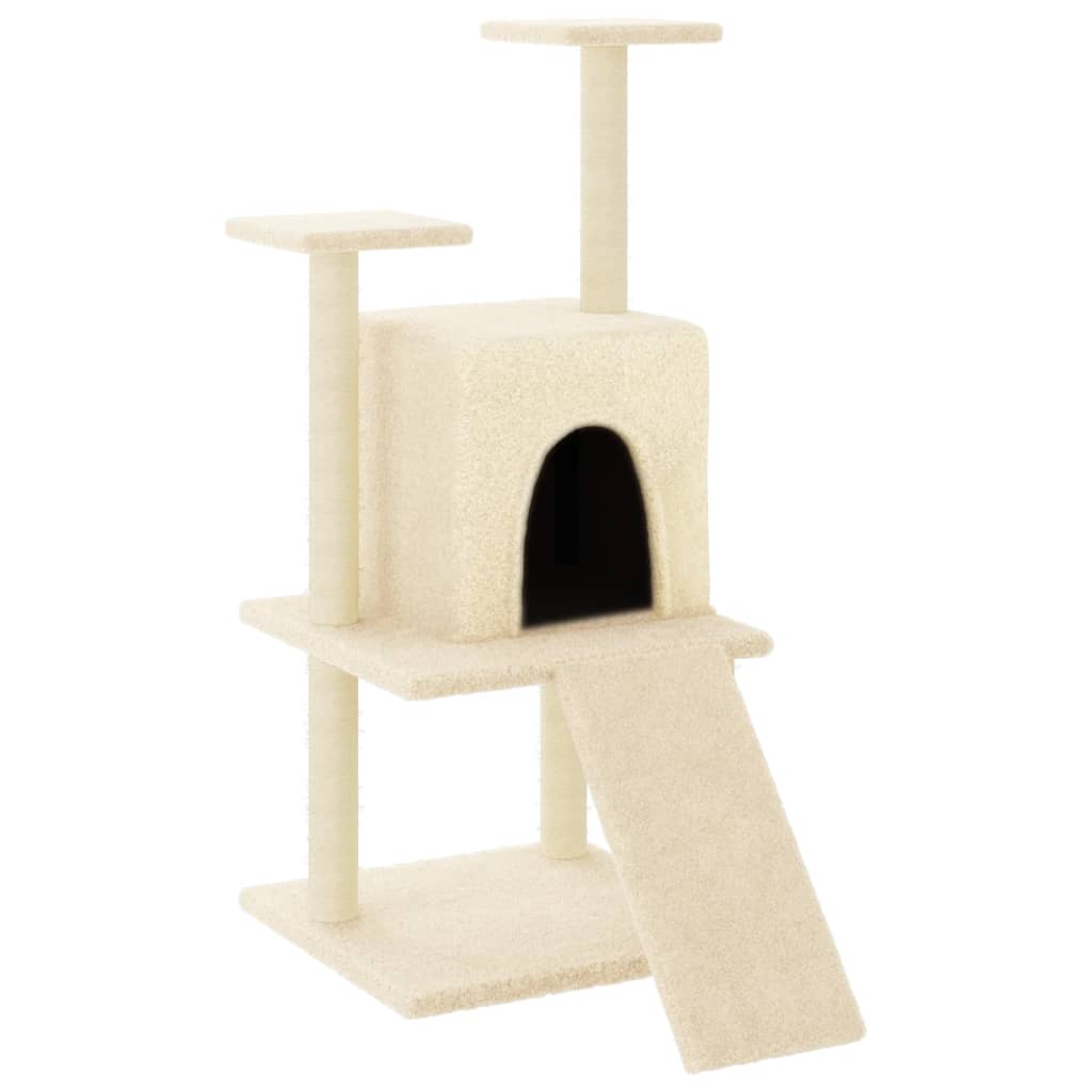 Vidaxl -Katzenmöbel mit Sisal -Kratzerpfosten 110 cm Creme -Farbig