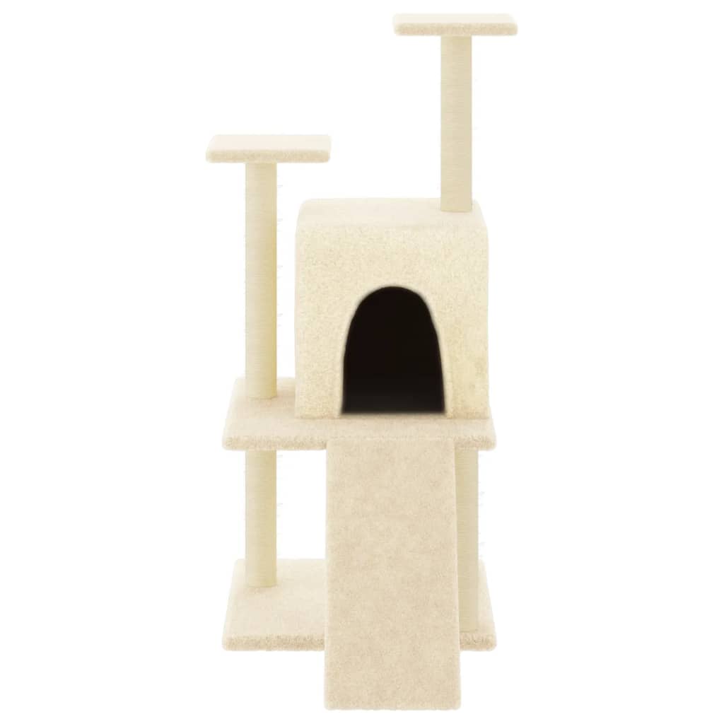 Vidaxl -Katzenmöbel mit Sisal -Kratzerpfosten 110 cm Creme -Farbig