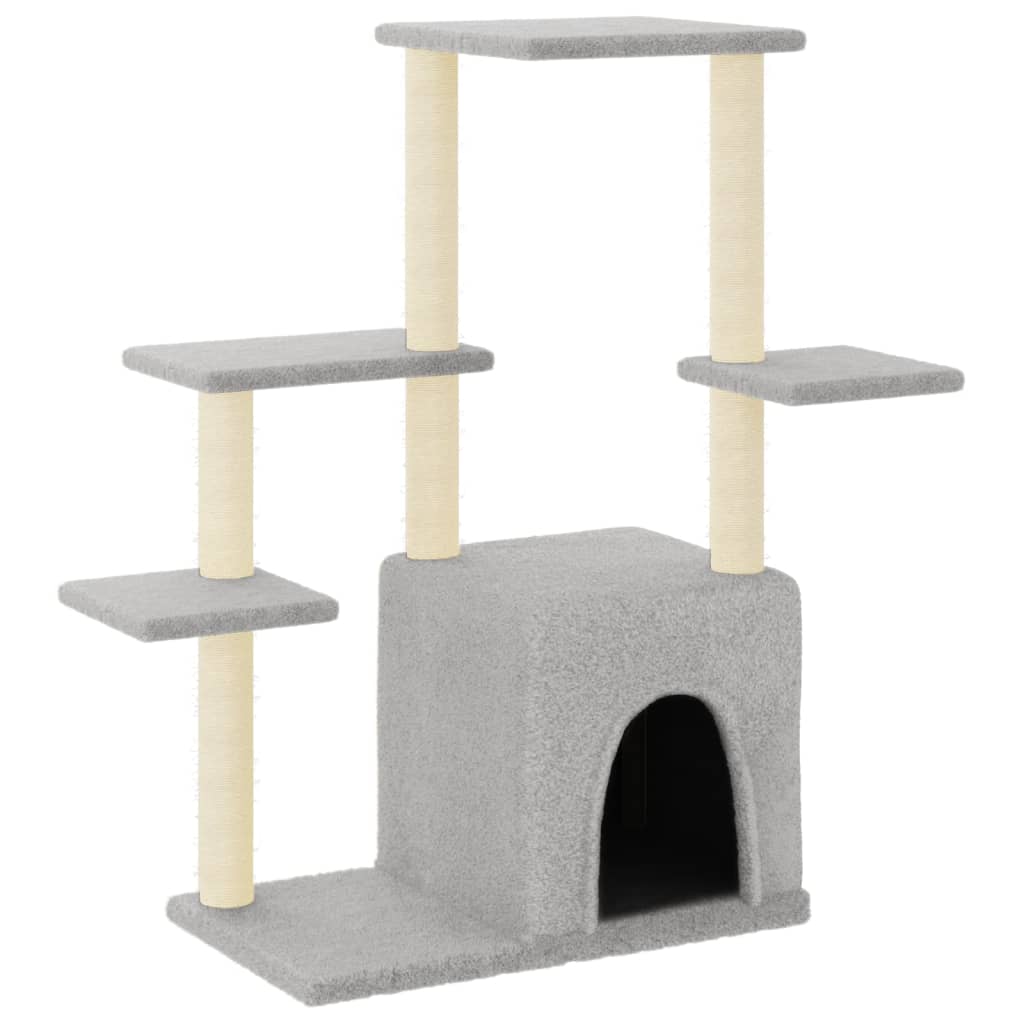 Vidaxl-Katzenmöbel mit Sisal-Kratzerposten 97,5 cm hellgrau