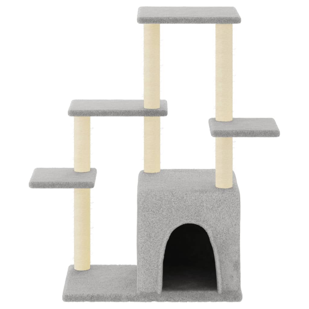 Vidaxl-Katzenmöbel mit Sisal-Kratzerposten 97,5 cm hellgrau