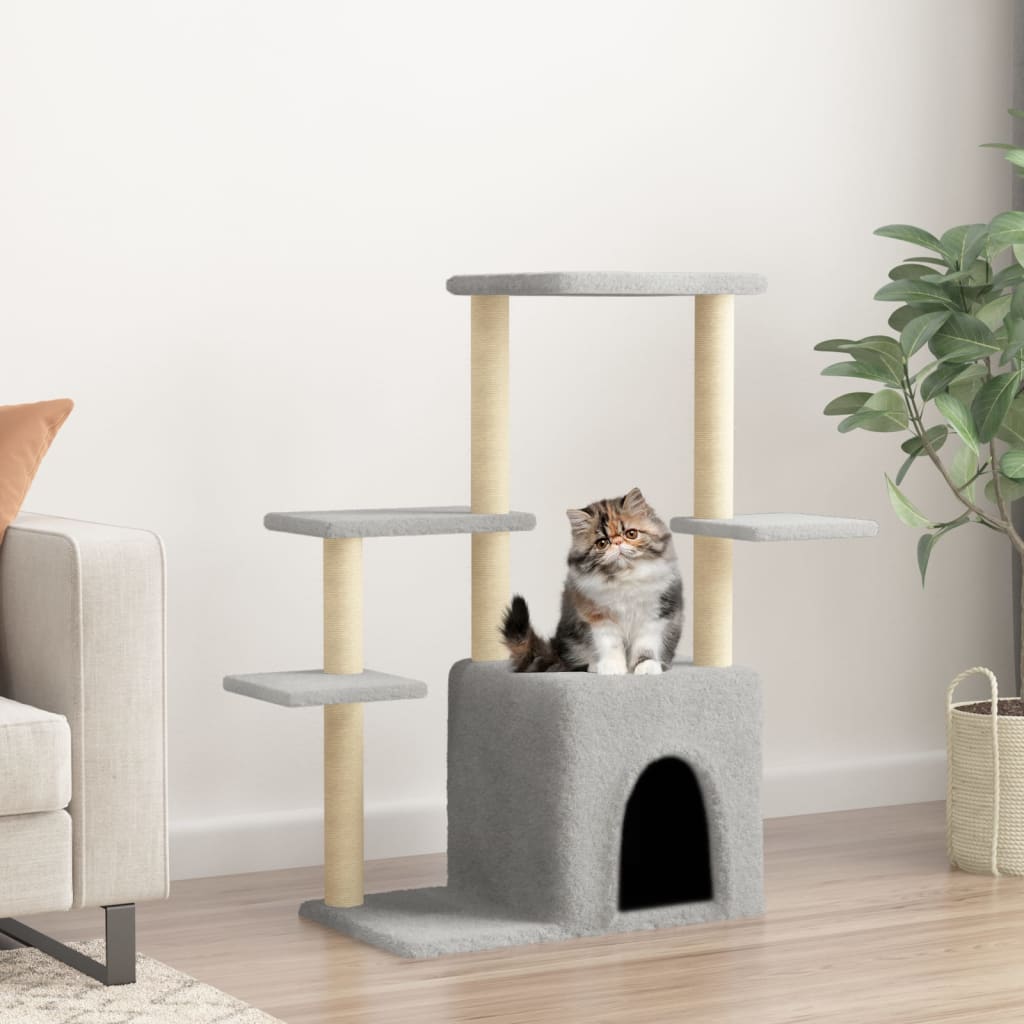 Vidaxl-Katzenmöbel mit Sisal-Kratzerposten 97,5 cm hellgrau