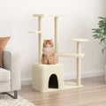Vidaxl -Katzenmöbel mit Sisal -Kratzer -Pfosten 107,5 cm cremefarben