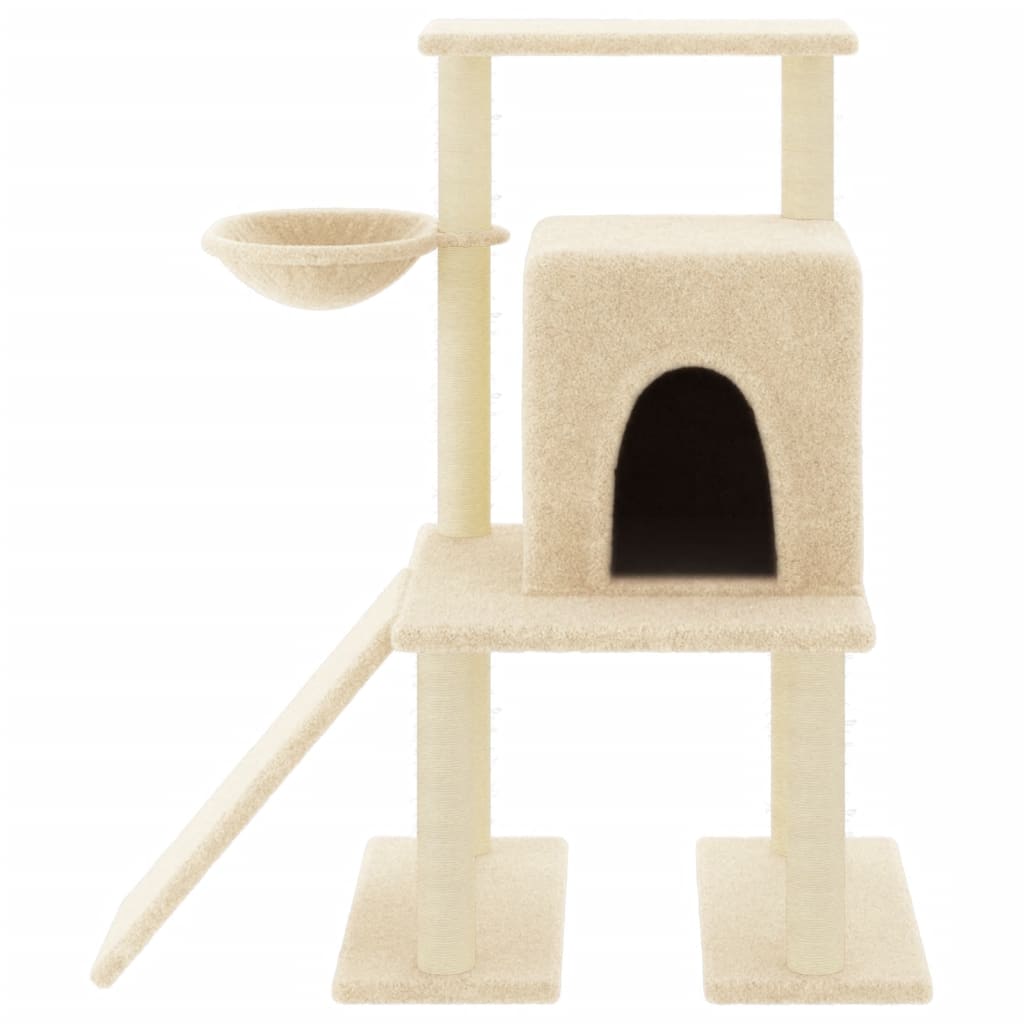 Vidaxl-Katzenmöbel mit Sisal-Kratzerposten 96,5 cm cremefarben