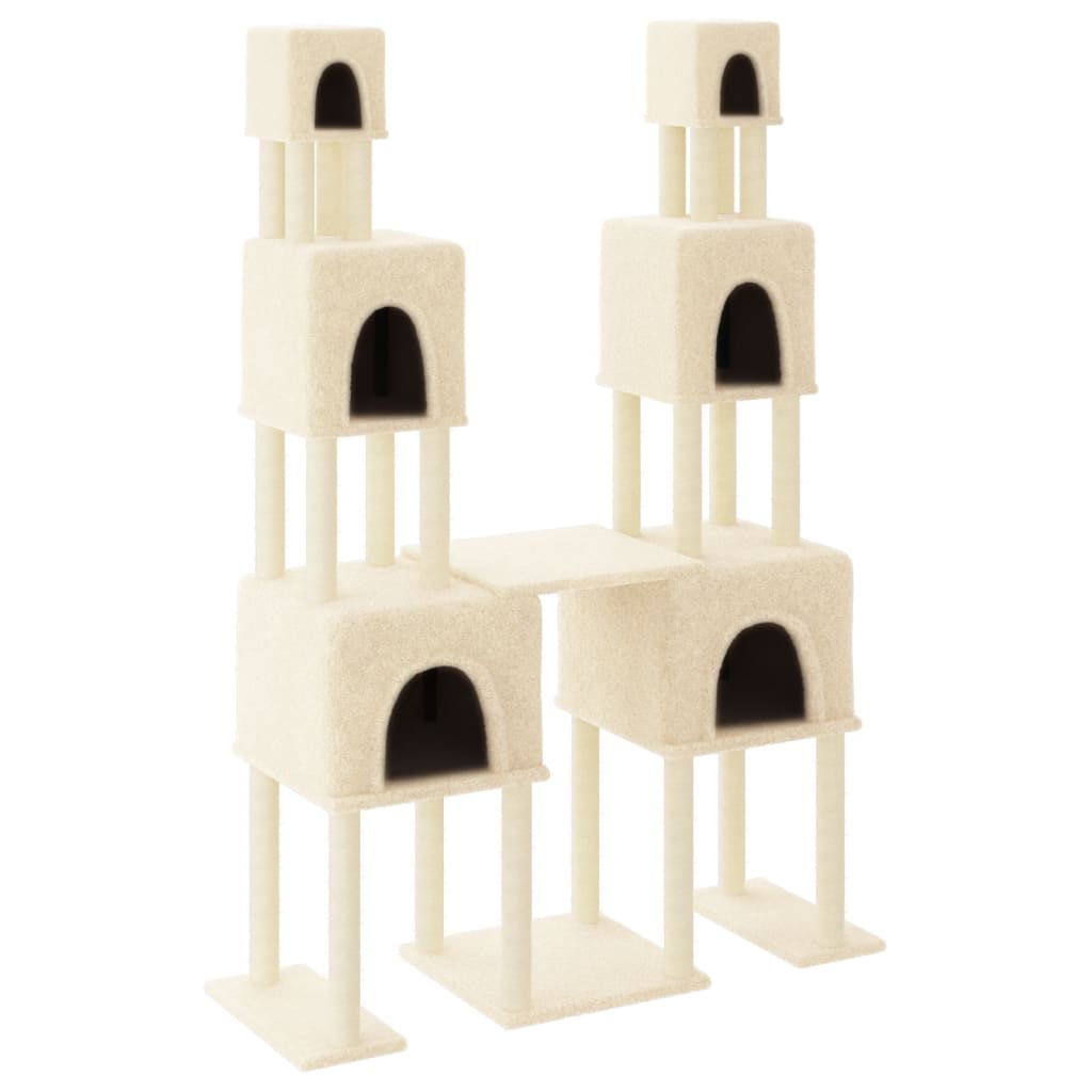Vidaxl -Katzenmöbel mit Sisal -Kratzer -Pfosten 199 cm creme - geliert