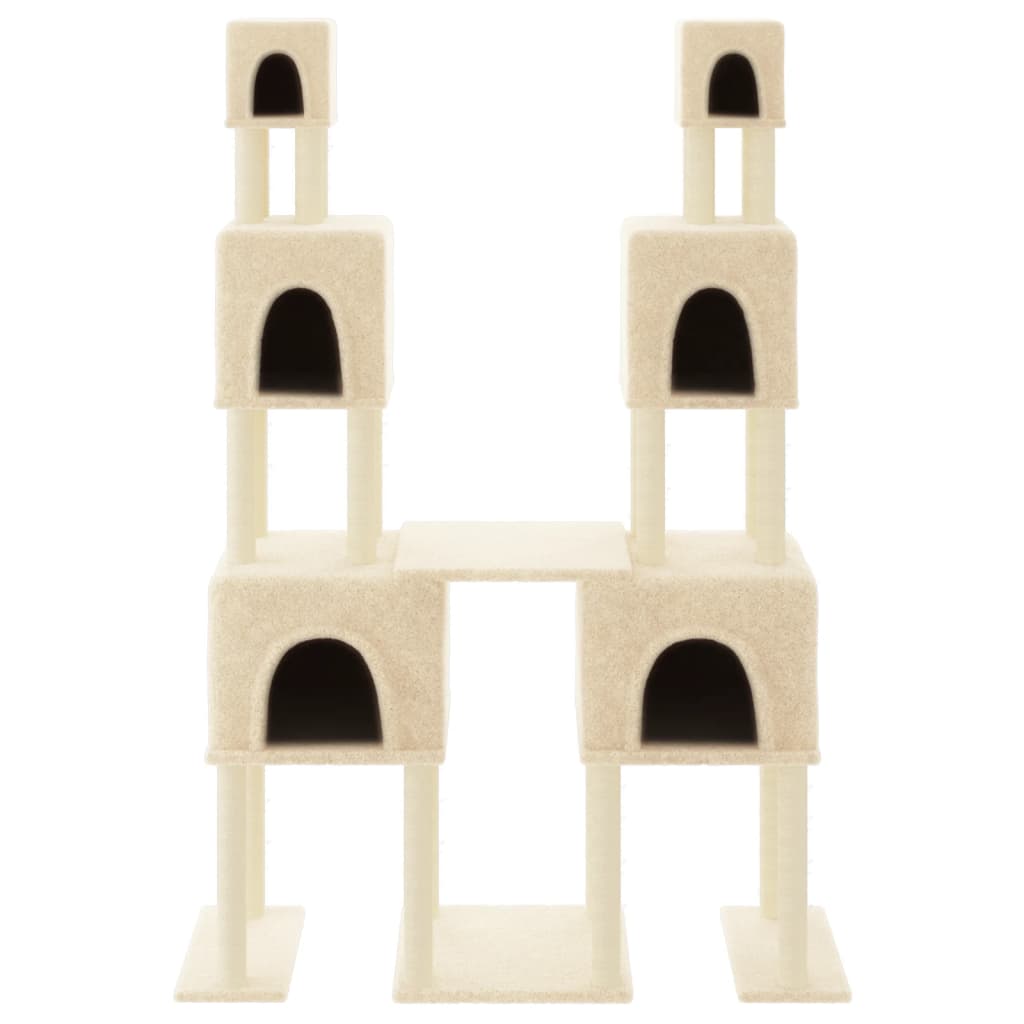 Vidaxl -Katzenmöbel mit Sisal -Kratzer -Pfosten 199 cm creme - geliert