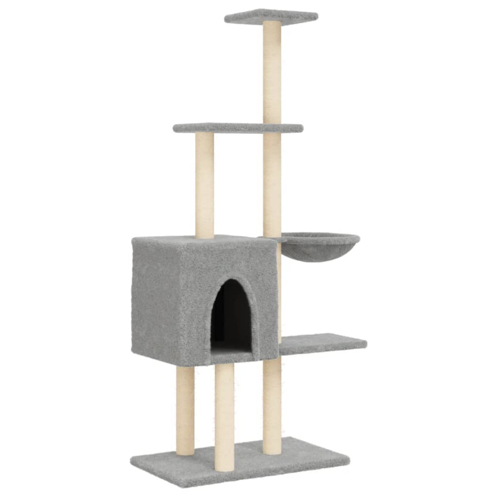 Vidaxl-Katzenmöbel mit Sisal-Kratzern 145 cm hellgrau