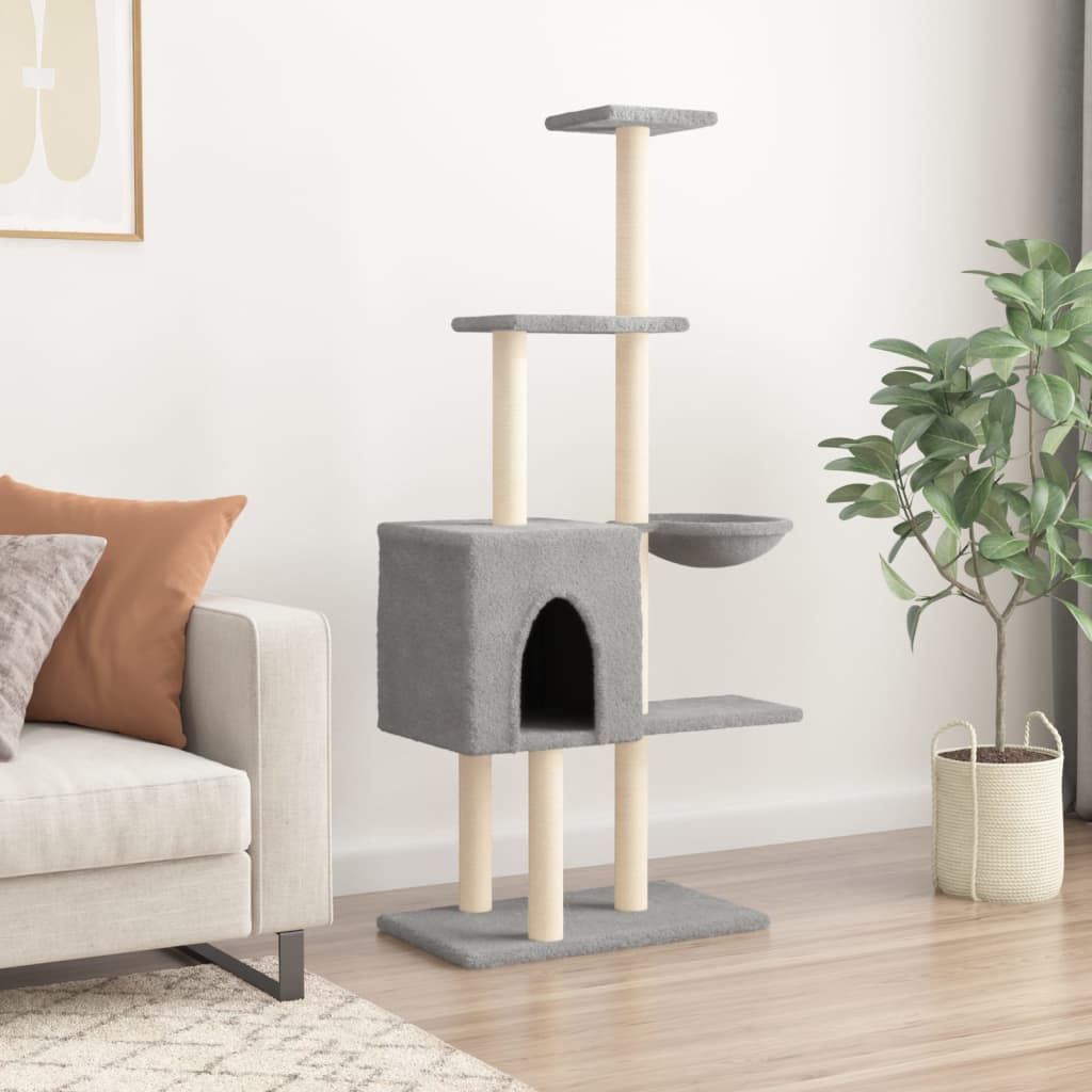 Vidaxl-Katzenmöbel mit Sisal-Kratzern 145 cm hellgrau