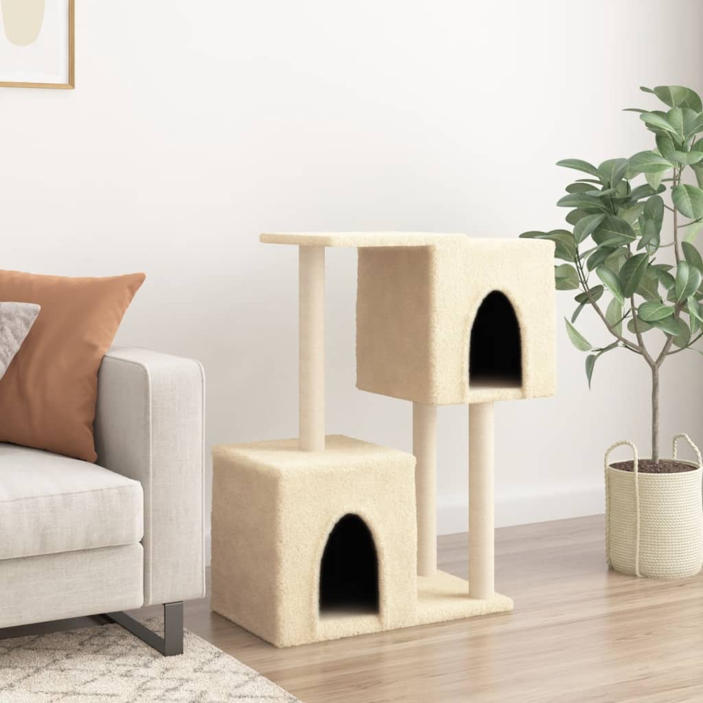 Vidaxl -Katzenmöbel mit Sisal -Kratzerpfosten 86 cm Creme -Farbig
