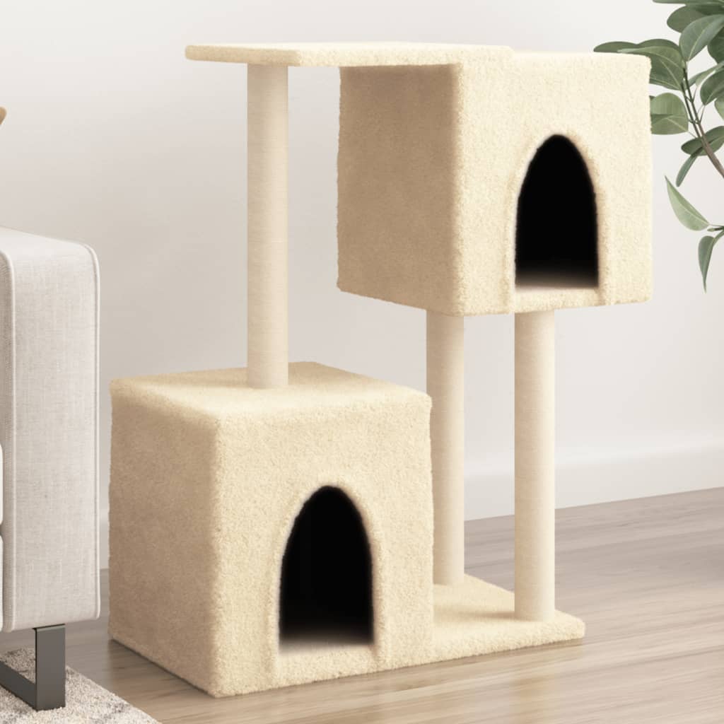 Vidaxl -Katzenmöbel mit Sisal -Kratzerpfosten 86 cm Creme -Farbig