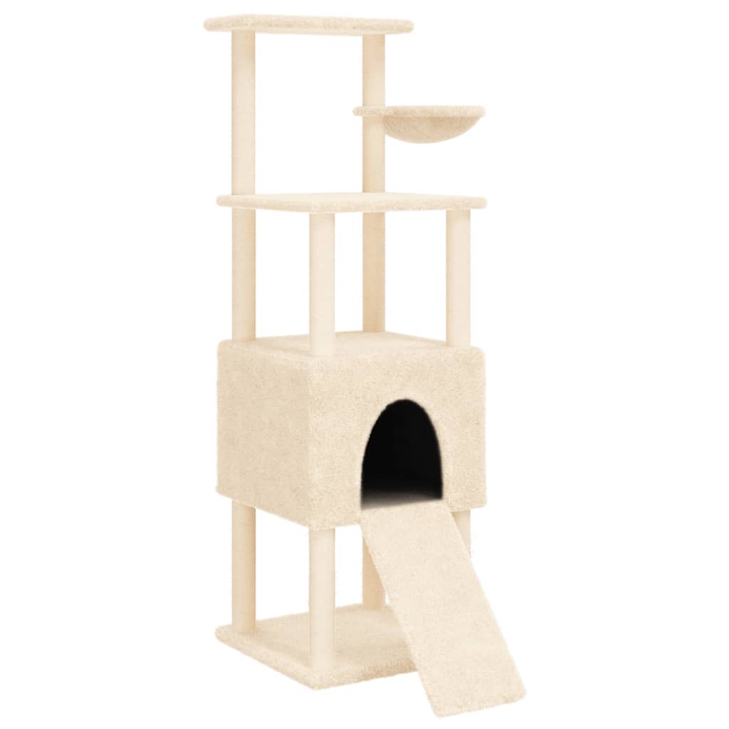 Vidaxl -Katzenmöbel mit Sisal -Kratzerpfosten 153 cm creme - geliert