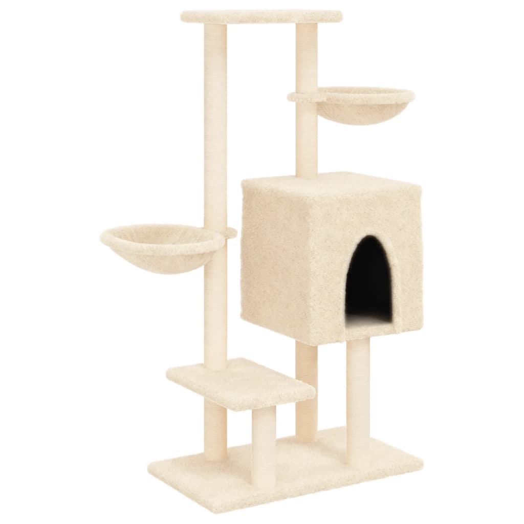 Vidaxl -Katzenmöbel mit Sisal -Kratzerpfosten 117 cm Creme -Farbig