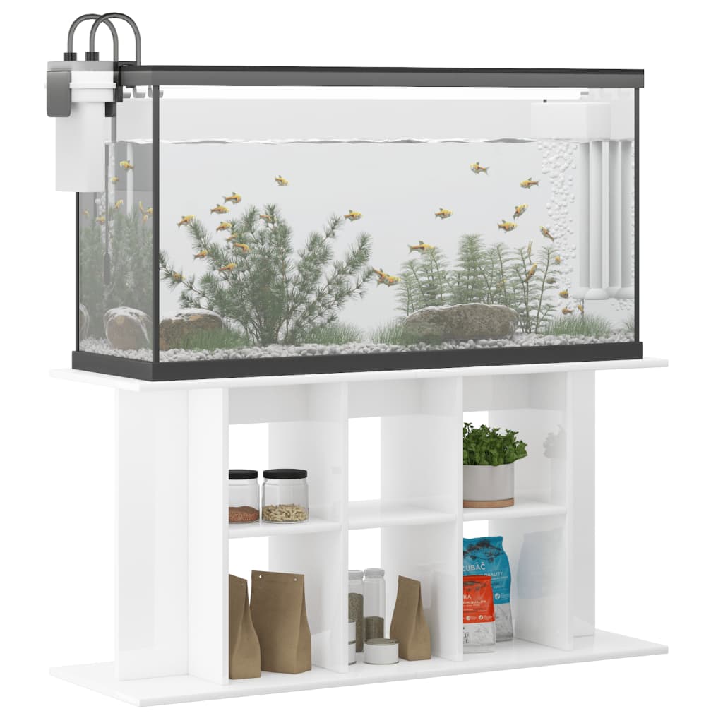 Vidaxl Aquarium Standard 120 x 40 x 60 cm lackiertes Holz Hochglanz weiß