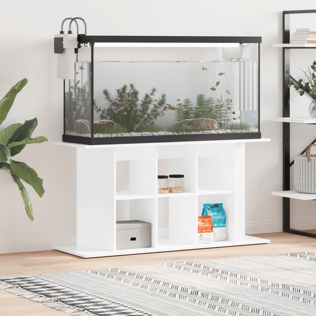 Vidaxl Aquarium Standard 120 x 40 x 60 cm lackiertes Holz Hochglanz weiß