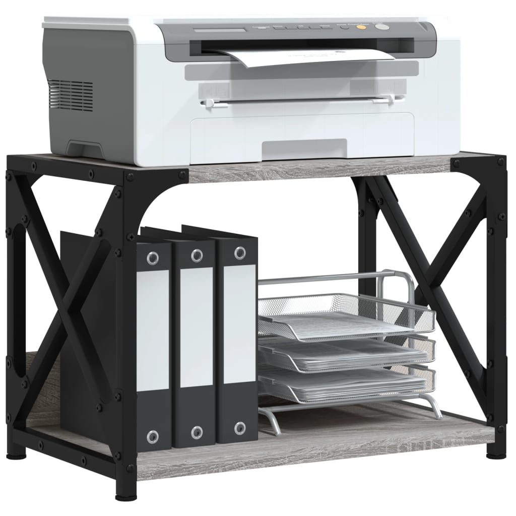 VIDAXL -Druckerständer 44x26x31,5 cm verarbeiteter Holzgrau Sonoma -Eiche
