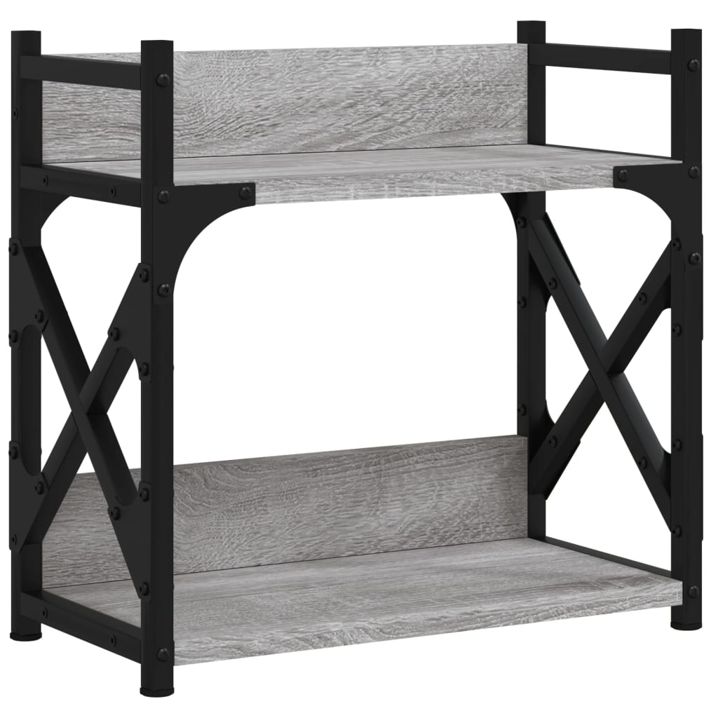 VidaXL Druckerständer, 2-stufig, 40 x 20 x 40 cm, Holzwerkstoff, Grau Sonoma