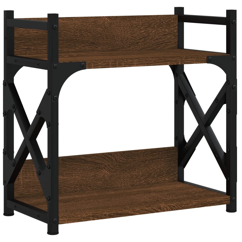 VidaXL Druckerständer, 2-stufig, 40 x 20 x 40 cm, verarbeitetes Holz, braune Eiche