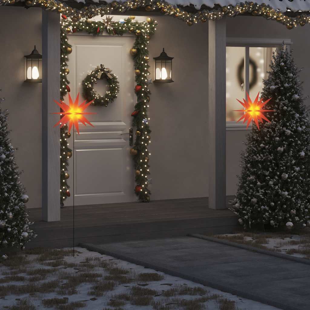 VidaXL Weihnachtslichterkette mit Erdspieß und LED, faltbar, 57 cm, rot
