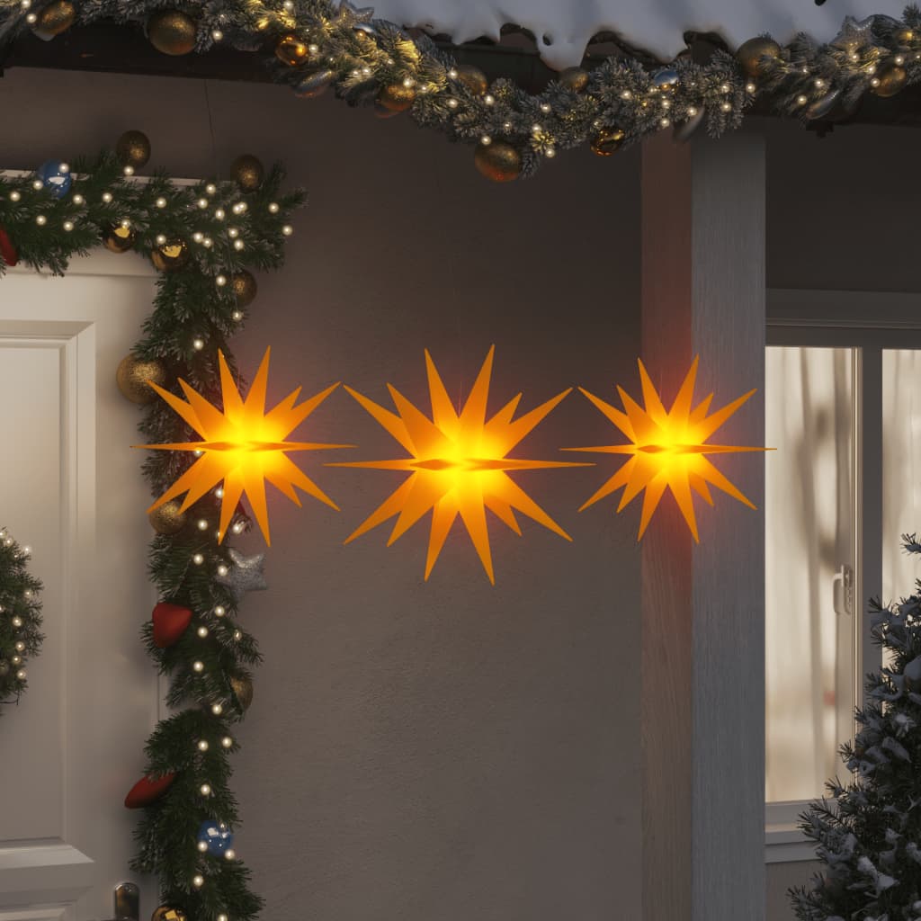 VidaXL Weihnachtslichterkette mit LEDs, 3-teilig, faltbar, gelb