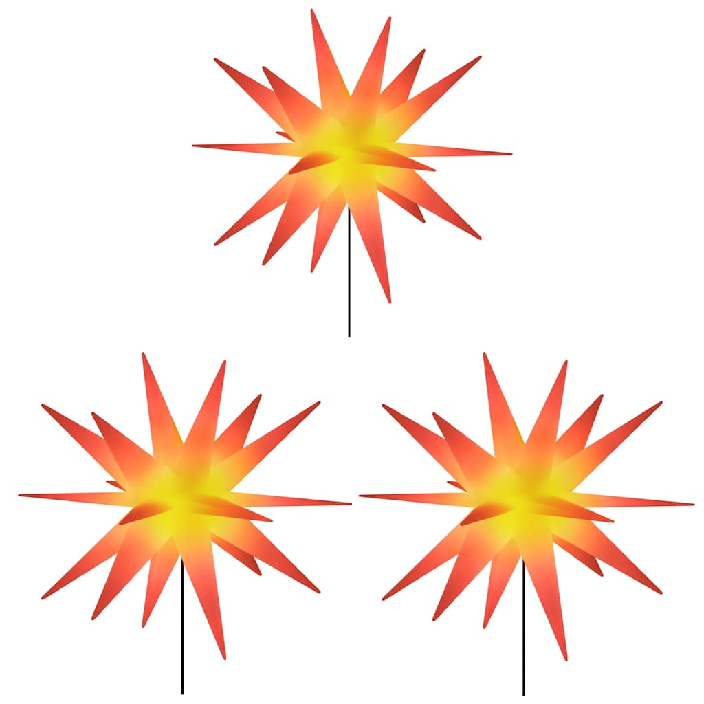 VidaXL Weihnachtslichterkette mit Erdspieß und LEDs, 3 Stück, 35 cm, rot