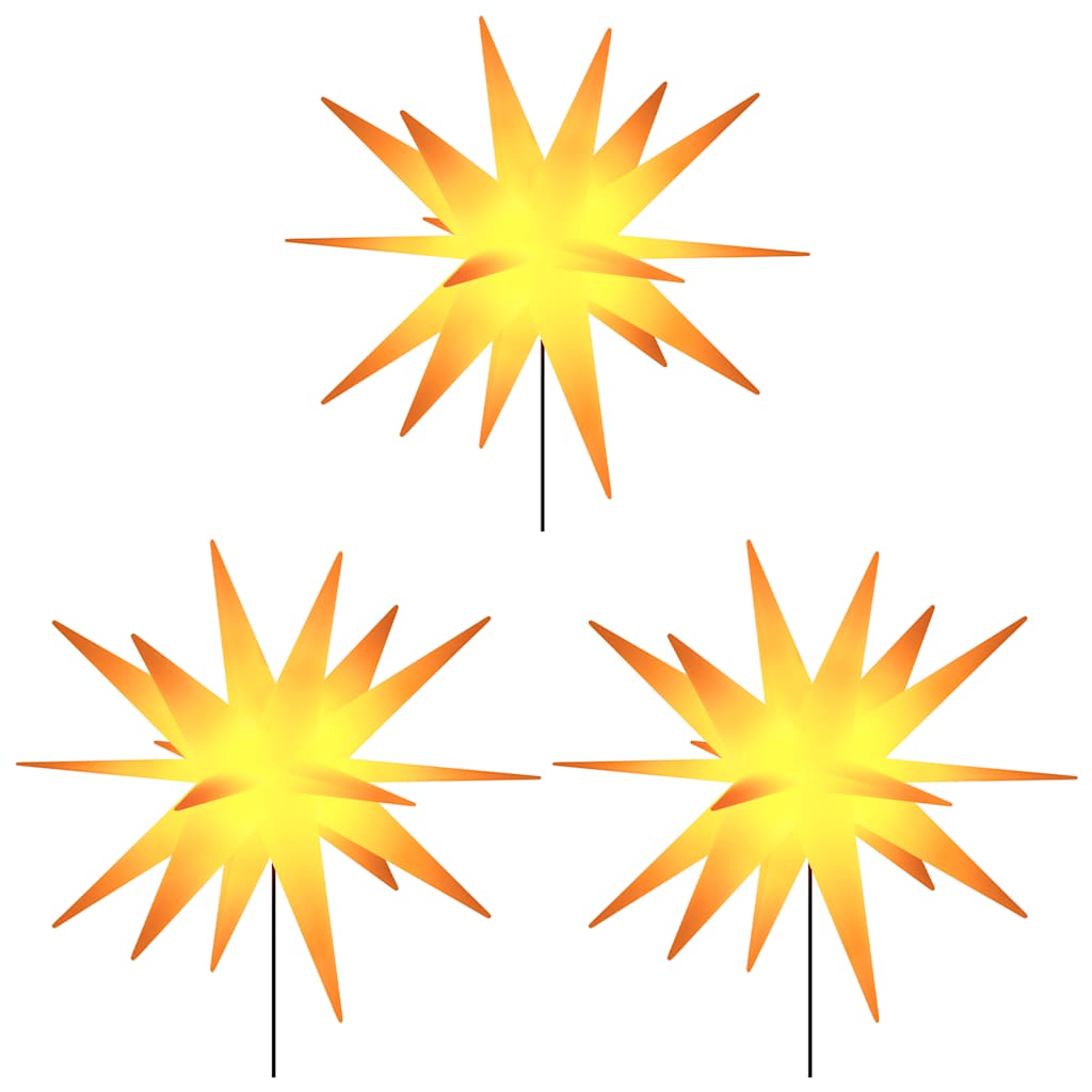 Vidaxl kerstlampen met grondpin en led's 3 st 35 cm geel