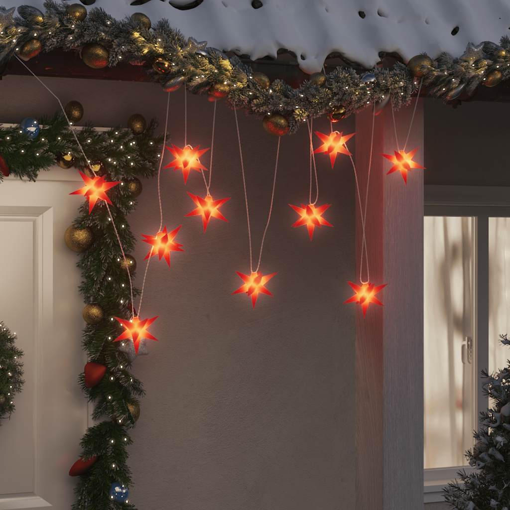 VidaXL Weihnachtslichterkette, 10 LEDs, 10 cm, Rot