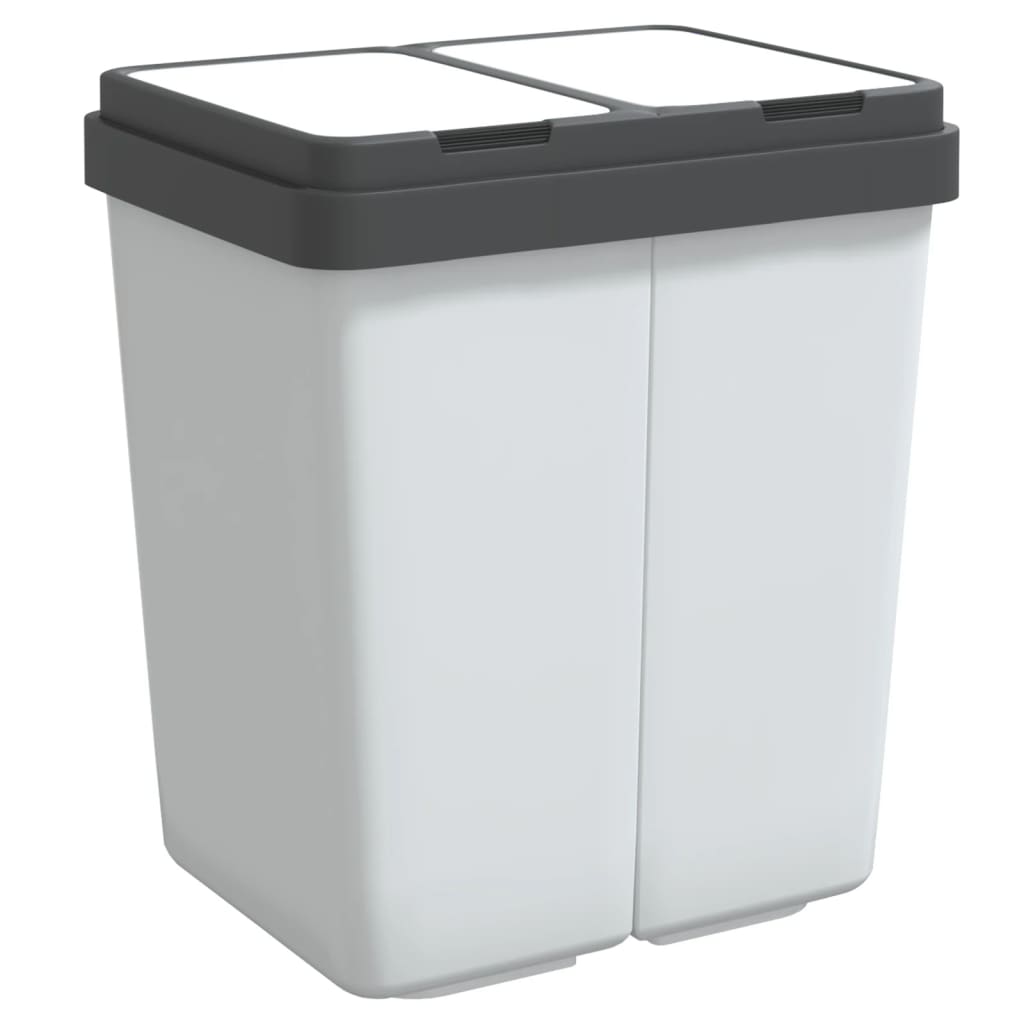 VidaXL Doppel-Abfalleimer 2x25 l Weiß