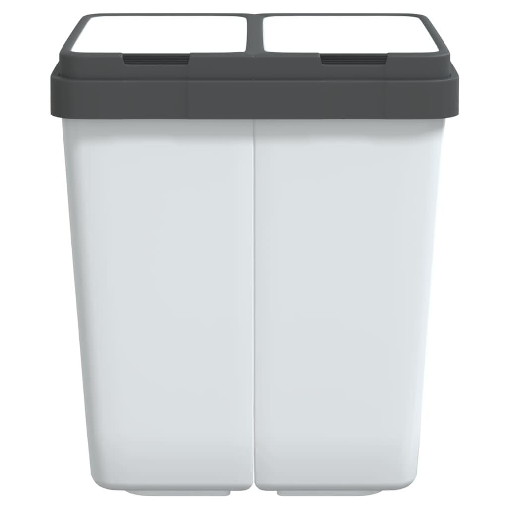 VidaXL Doppel-Abfalleimer 2x25 l Weiß
