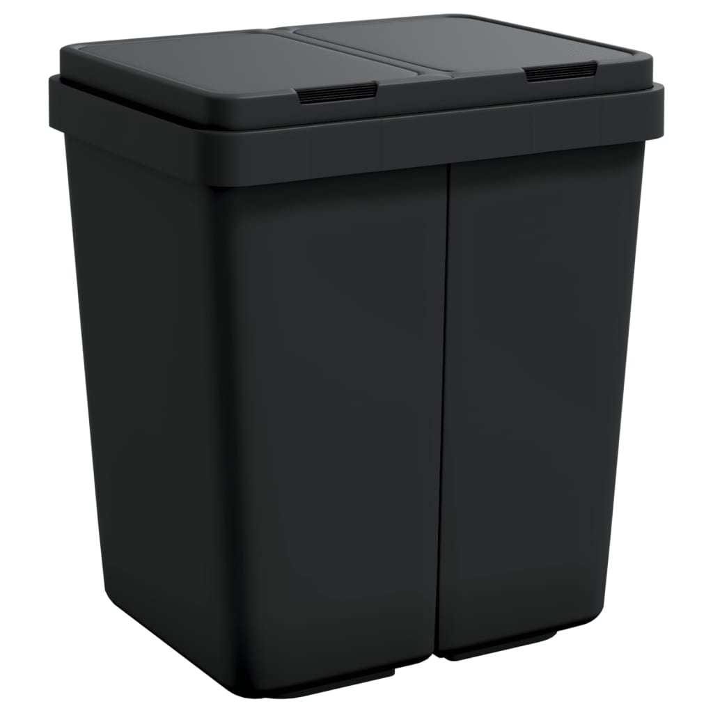VidaXL Doppel-Abfalleimer 2x25 l Anthrazit
