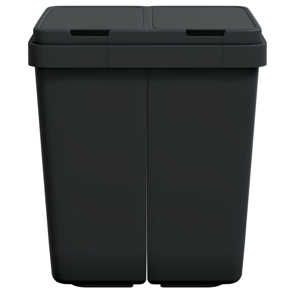 VidaXL Doppel-Abfalleimer 2x25 l Anthrazit