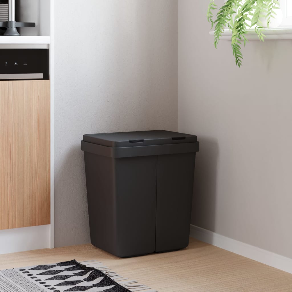 VidaXL Doppel-Abfalleimer 2x25 l Anthrazit
