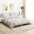 VidaXL Bettwäsche-Set 260x240 cm Baumwolle Weiß und Braun