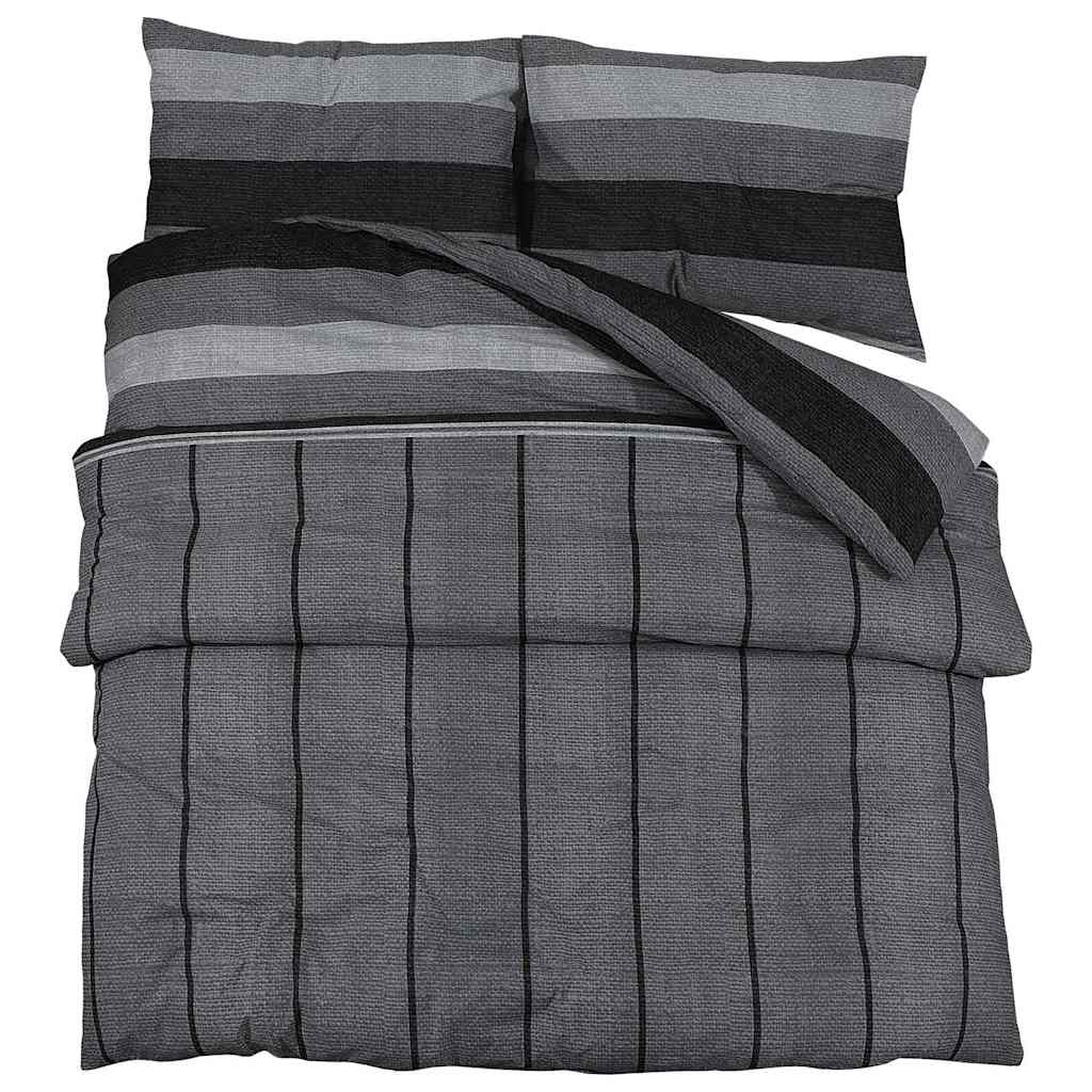 VidaXL Bettwäsche-Set 260x220 cm Baumwolle Dunkelgrau