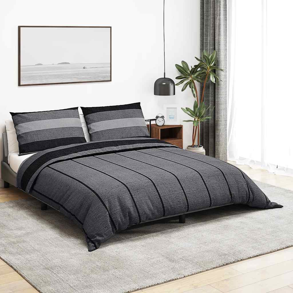 VidaXL Bettwäsche-Set 260x220 cm Baumwolle Dunkelgrau