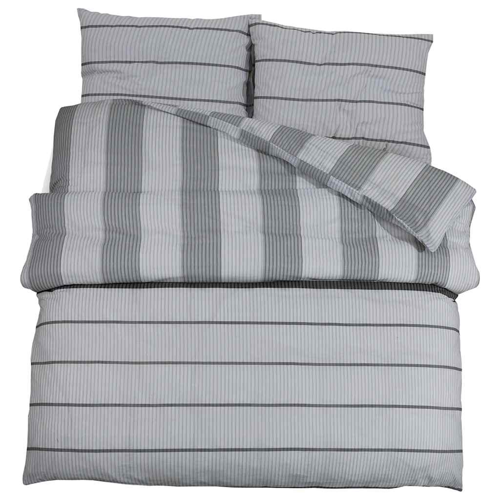 VidaXL Bettwäsche-Set 240x220 cm Baumwolle Grau