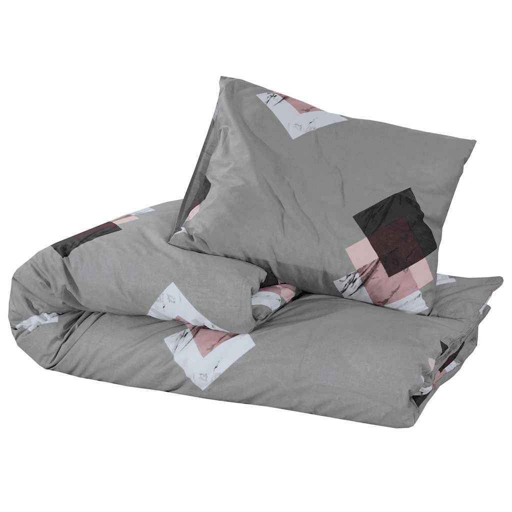 VidaXL Bettwäsche-Set 220x240 cm Baumwolle Grau