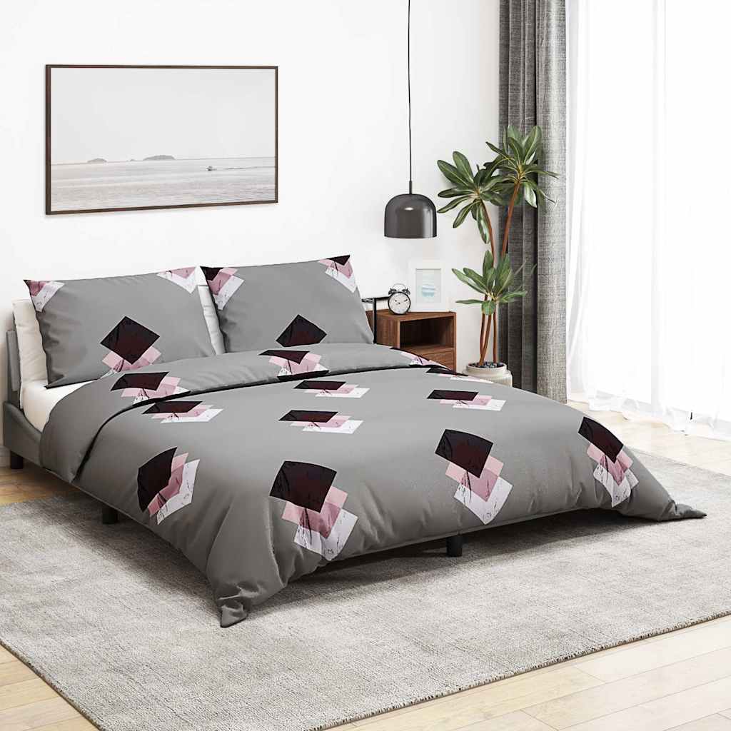 VidaXL Bettwäsche-Set 220x240 cm Baumwolle Grau