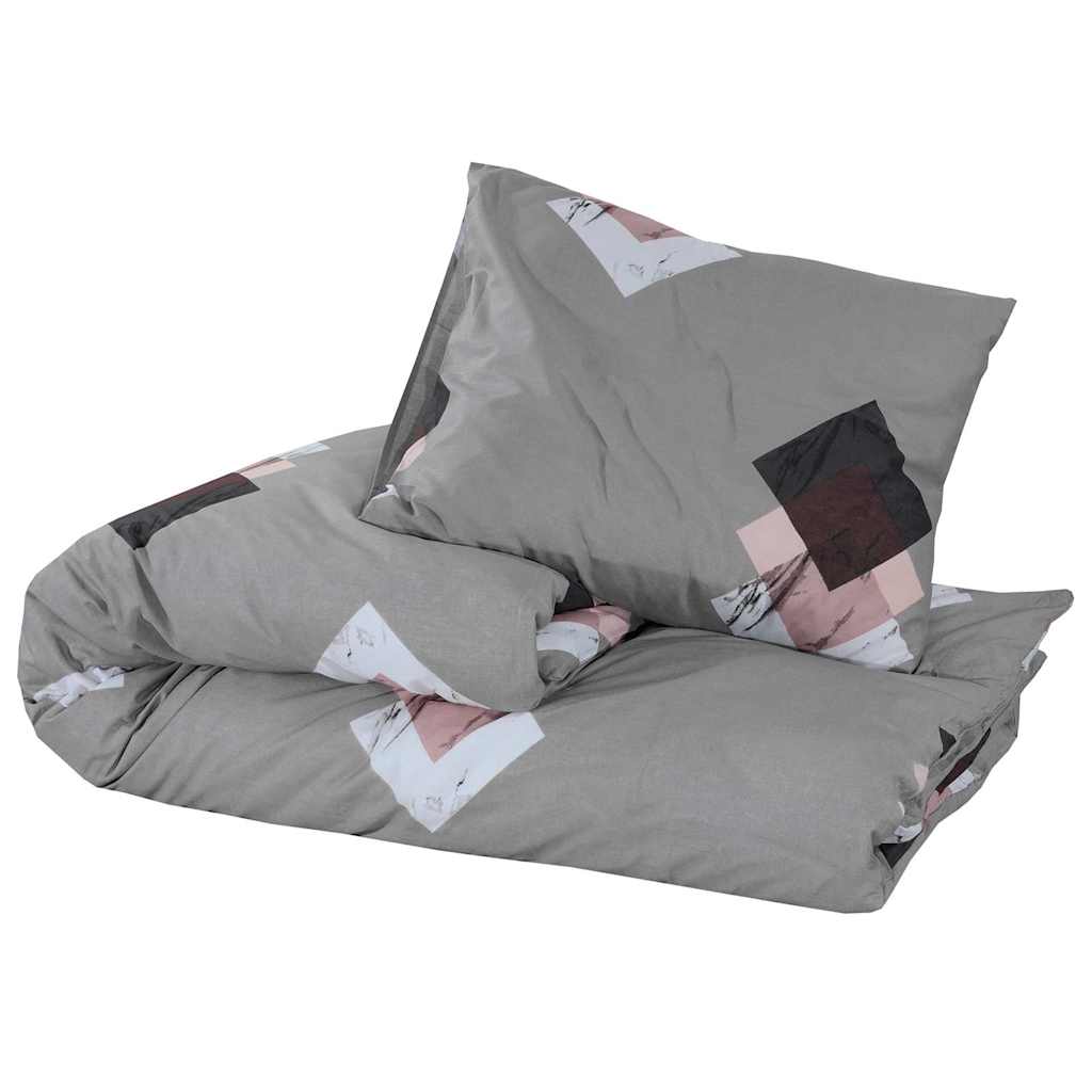 VidaXL Bettwäsche-Set 200x220 cm Baumwolle Grau