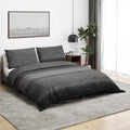 Vidaxl dekbedovertrekset 260x220 cm katoen donkergrijs en zwart