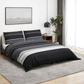 Vidaxl dekbedovertrekset 135x200 cm katoen zwart en wit