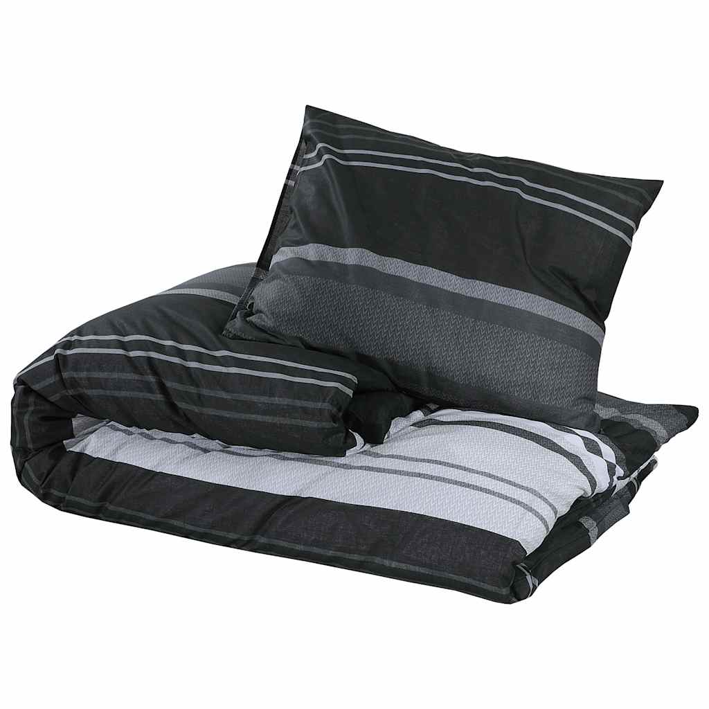 Vidaxl dekbedovertrekset 155x220 cm katoen zwart en wit