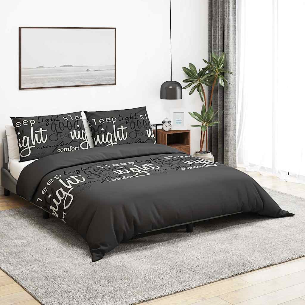 Vidaxl dekbedovertrekset 260x240 cm katoen zwart